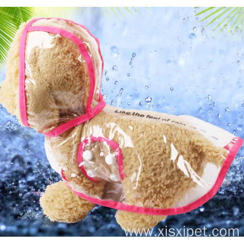 Dog raincoat poodle transparent pet waterproof clothes